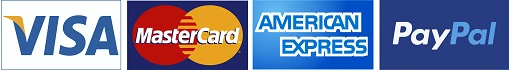 Visa, MasterCard, American Express, PayPal